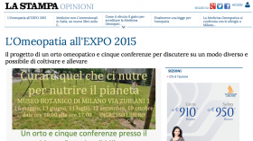 La Stampa omeopatia all'expo